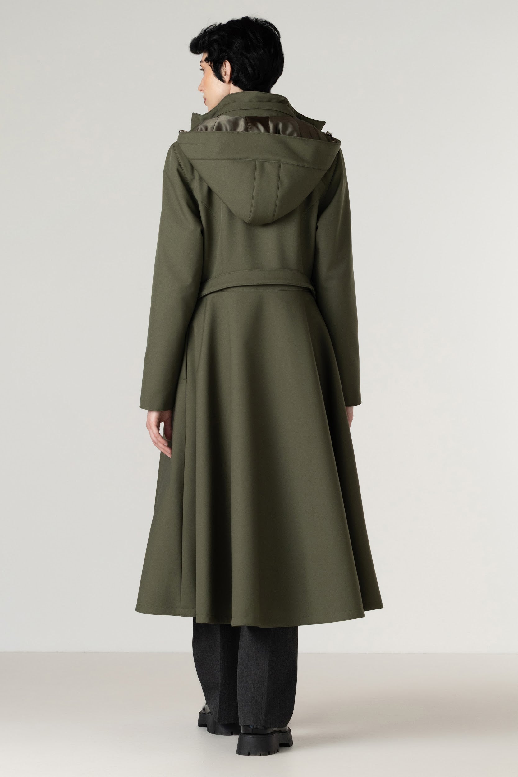 Green Fit and Flare Winter Coat | Moss In Winter