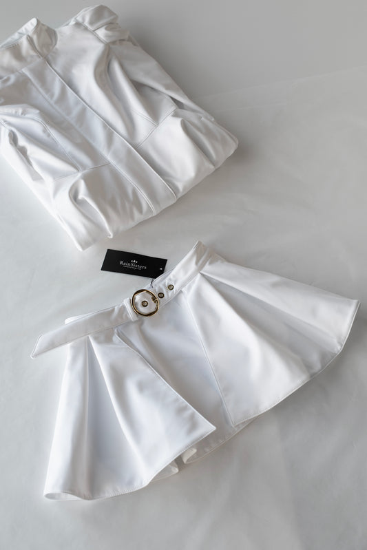 White Belt with Peplum Detail and Golden hardware