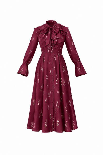 Floral Midi Dress with Ruffles | Hearts Desire