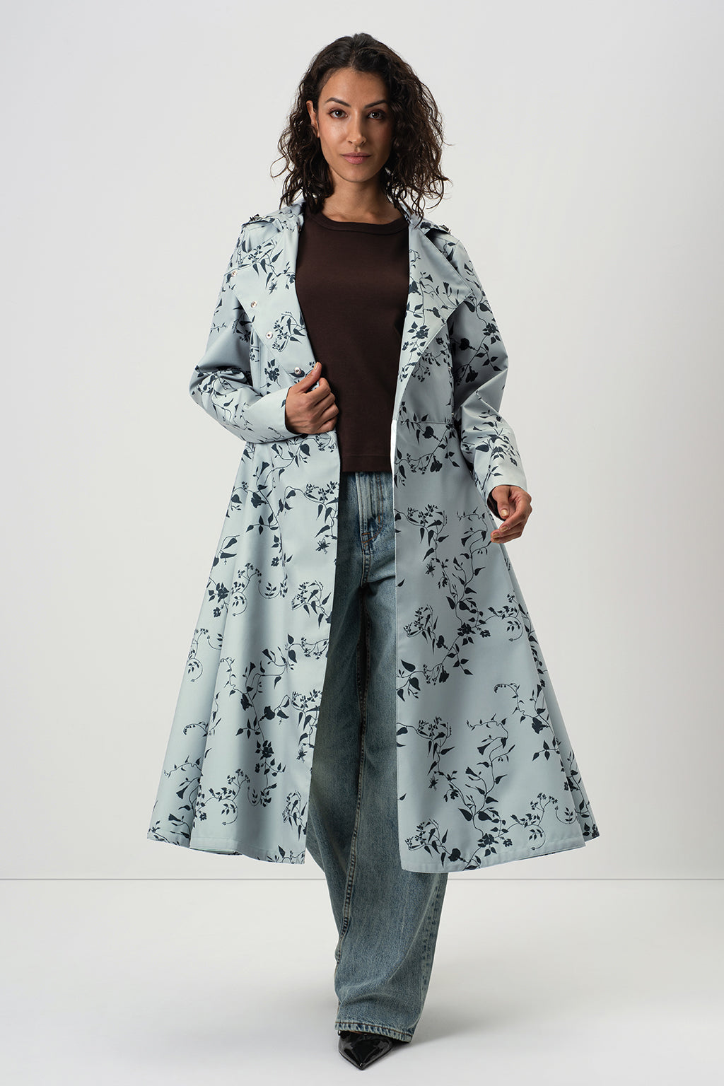 Double Breasted Trench Coat for Spring in Light Green | Minty Meadow
