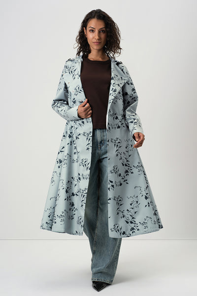 Double Breasted Trench Coat for Spring in Light Green | Minty Meadow