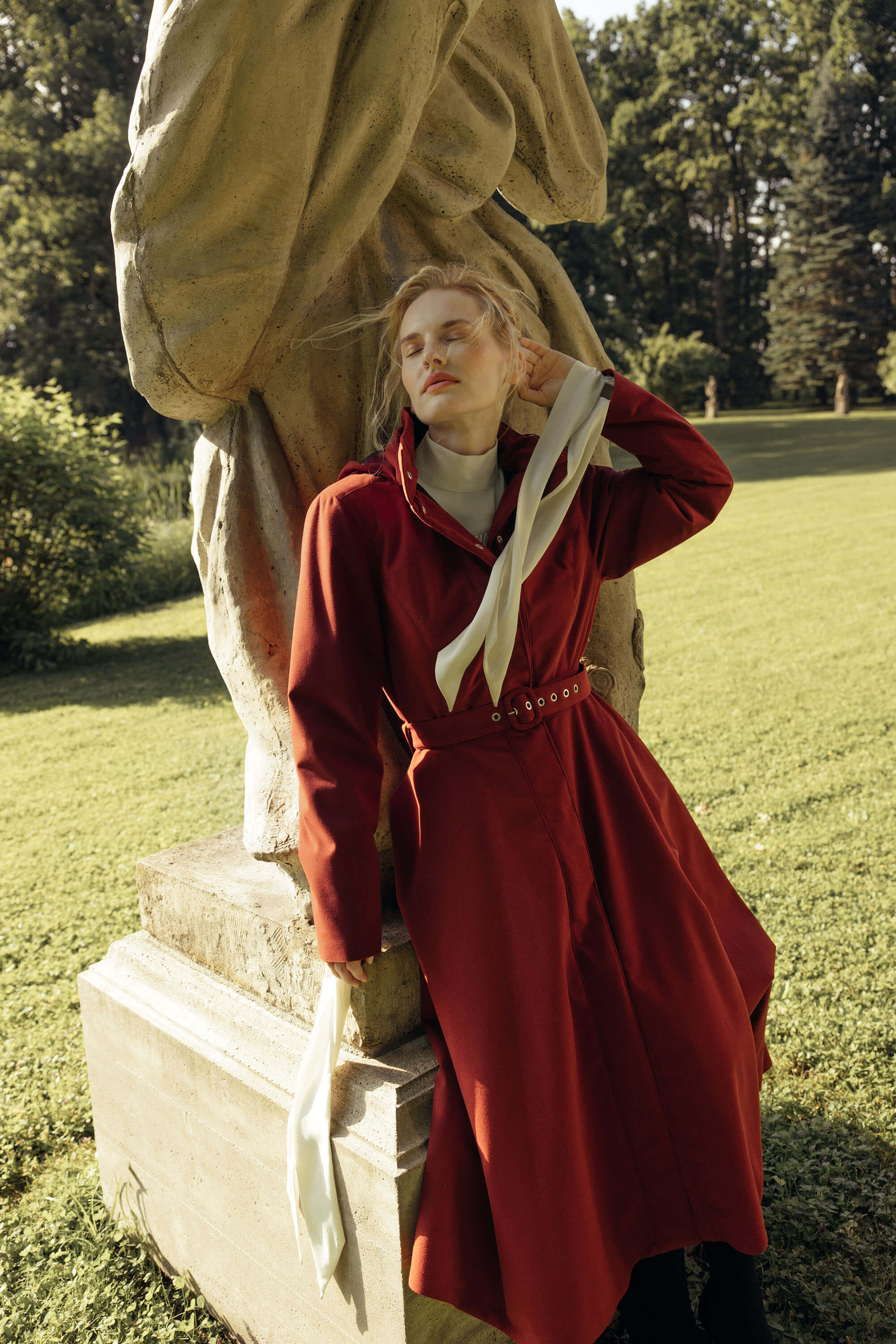 Deep Red Fit and Flare Winter Coat | Maroon in Winter