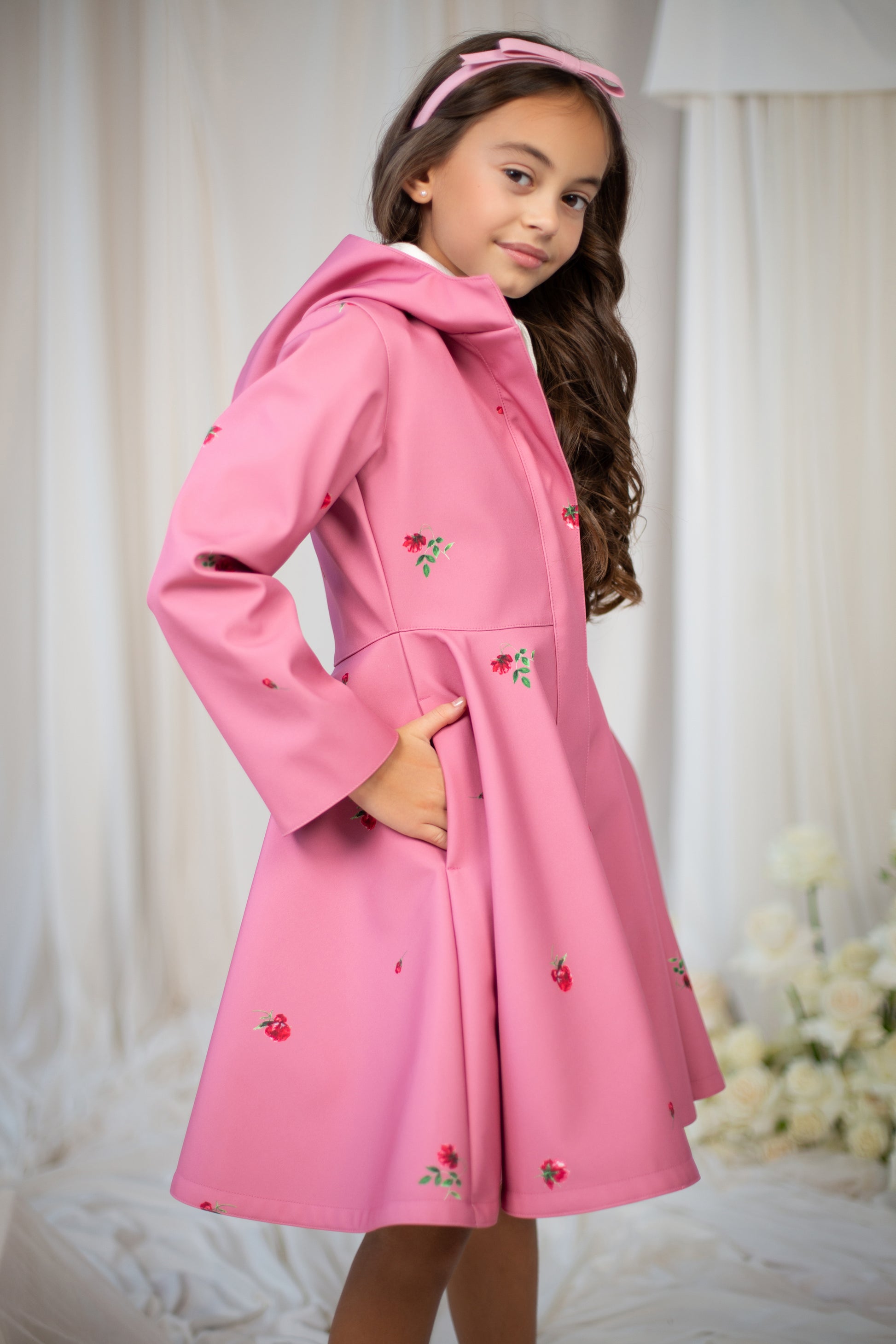 Ppsnabha Trench Coat With Ruffles Trench Coat Coral Short Jacket