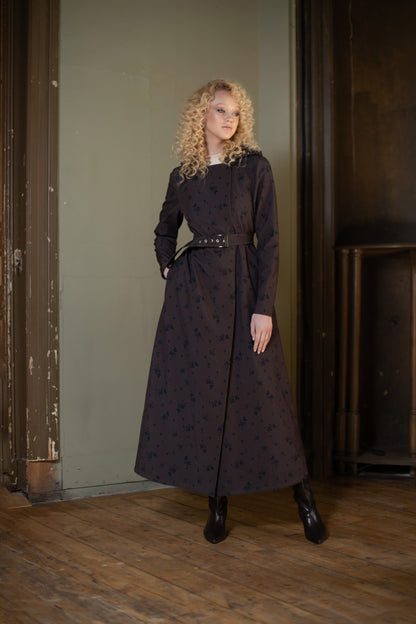 A-line cut coat with belt