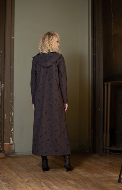 Coat in Trapeze Cut with Hood