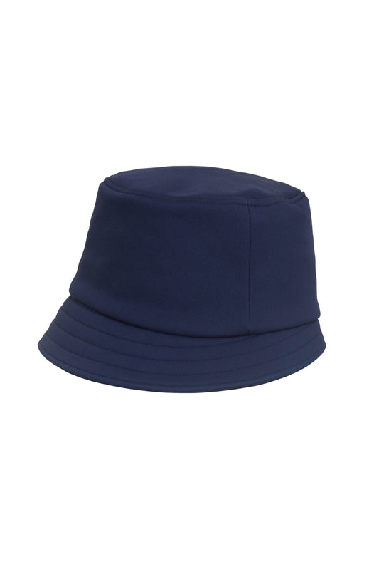 Lightweight blue rain hat with soft cotton lining for comfort.