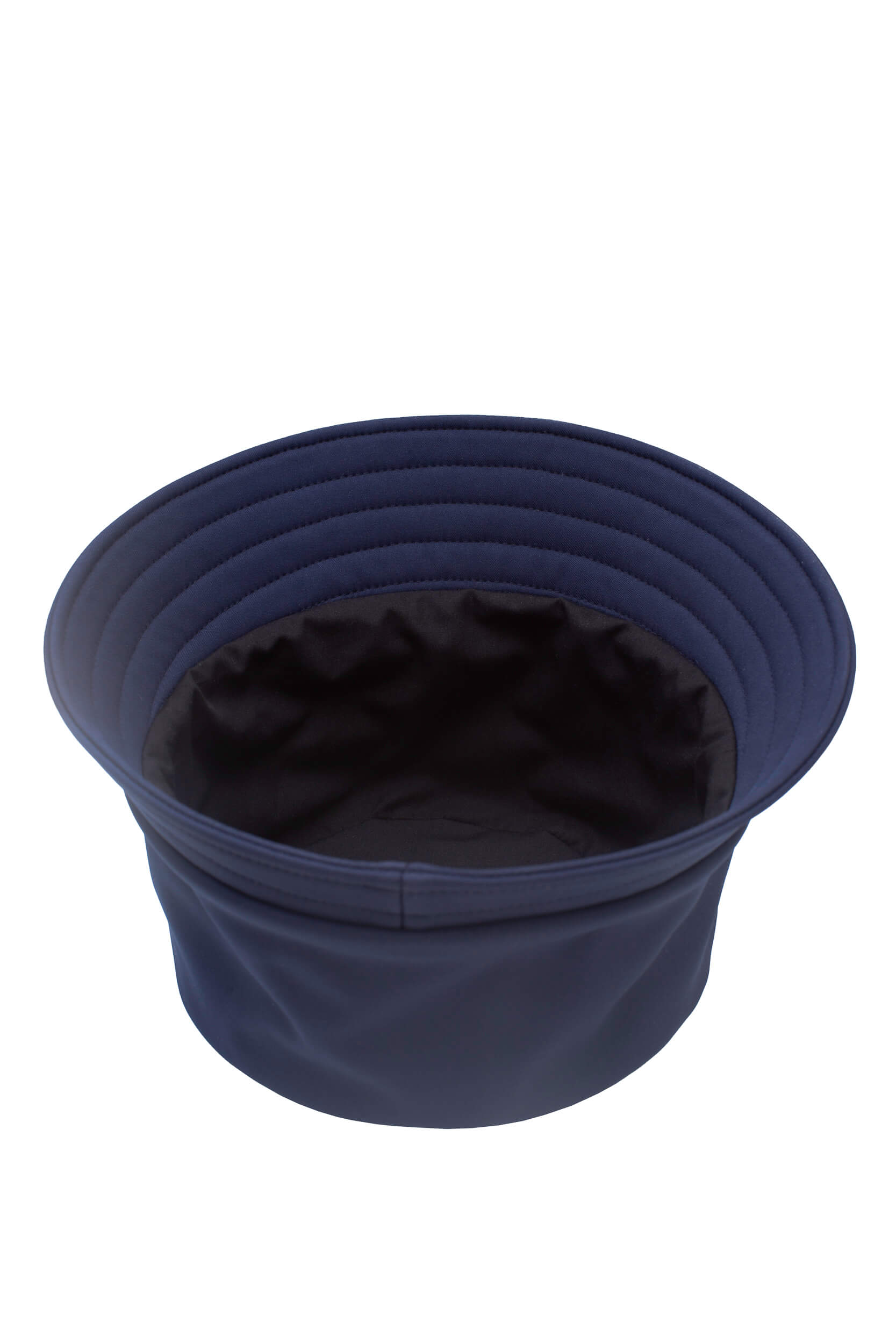 Elegant women’s blue bucket hat made from waterproof softshell fabric.