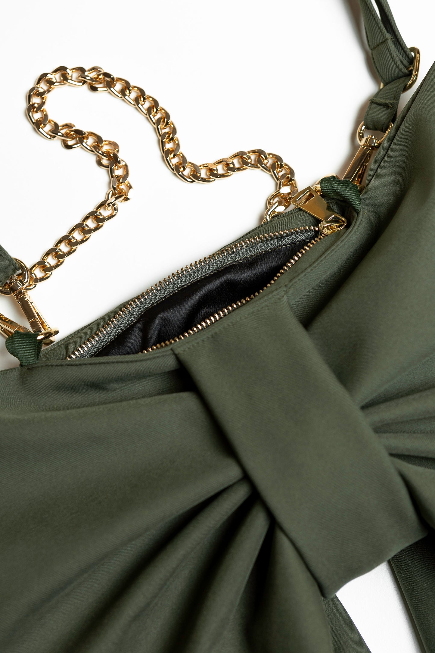 Bow Clutch Purse in Khaki