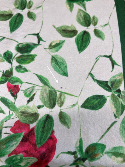 Medium Red Floral Natural Silk Scarf (with imperfection)