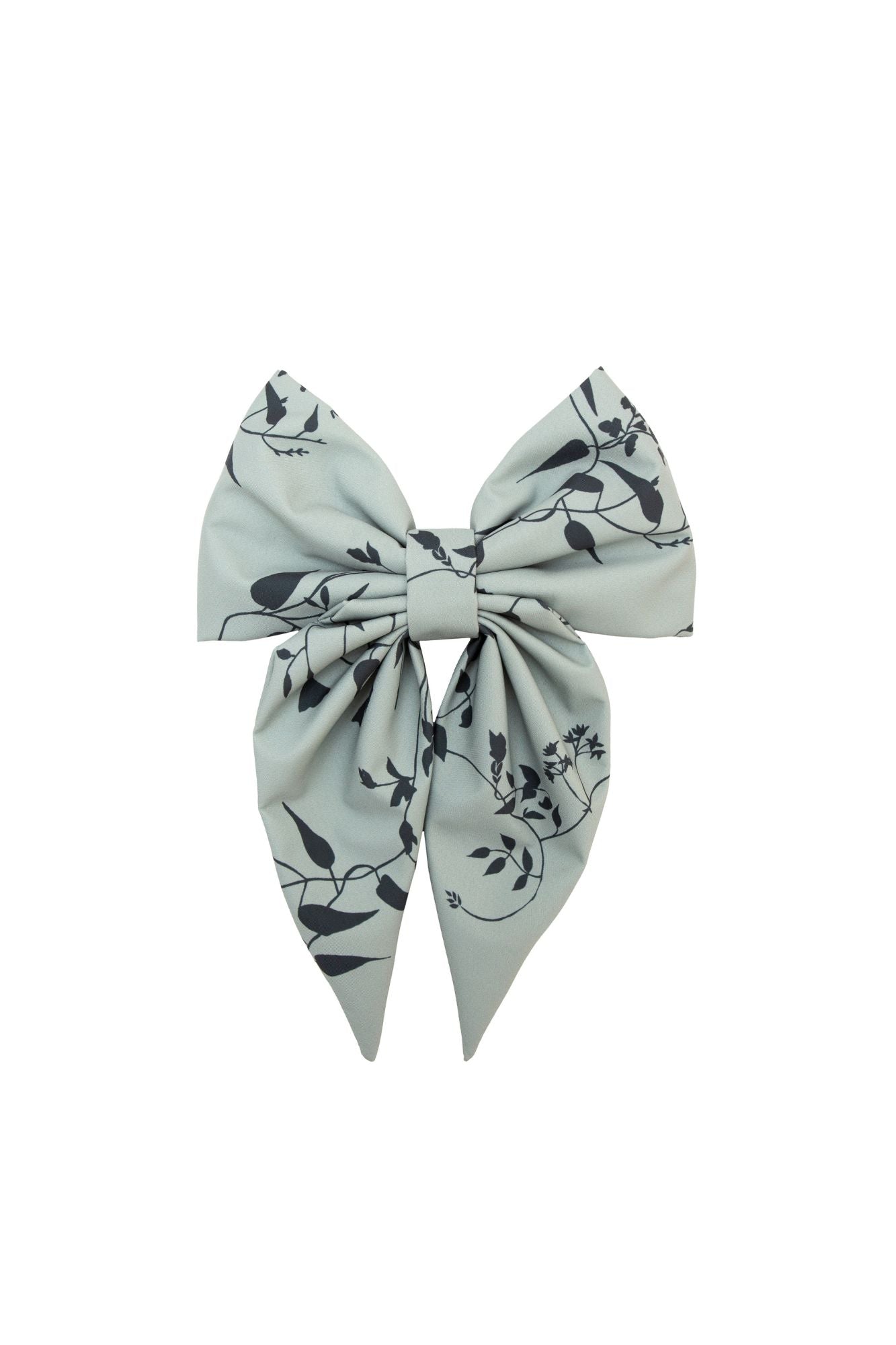 Hair bow with floral pattern on a white background