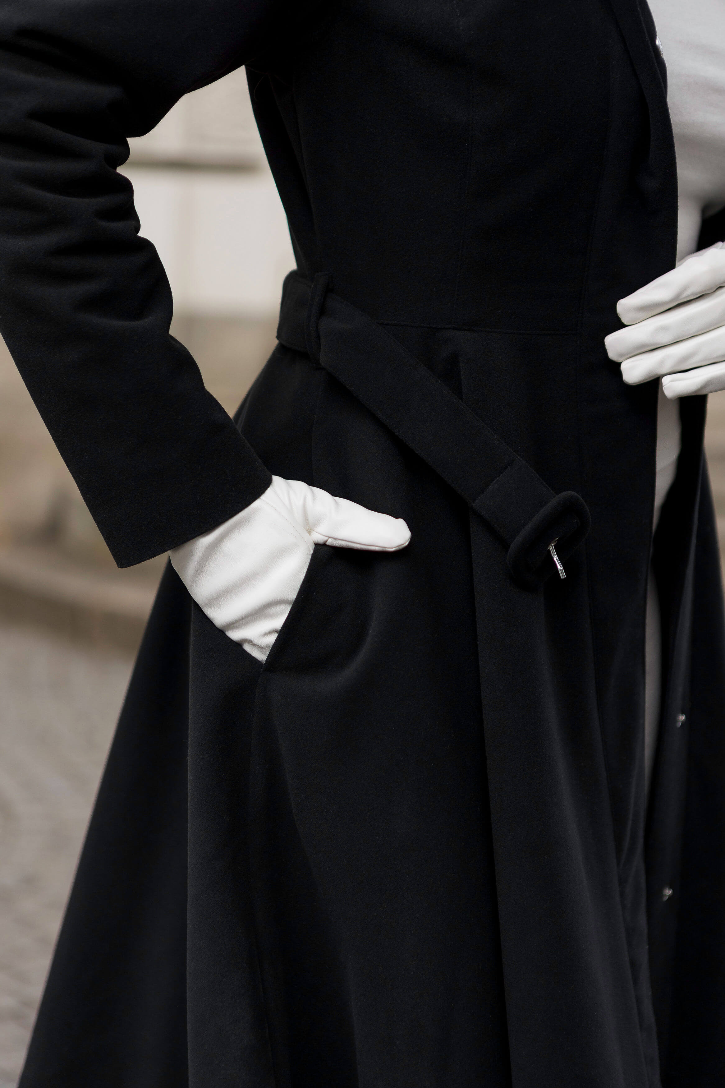 Warm Women's Single Breasted Fit and Flare Coat | Obsidian Frost RainSisters Warm Women's Single Breasted Fit and Flare Coat | Obsidian Frost RainSisters