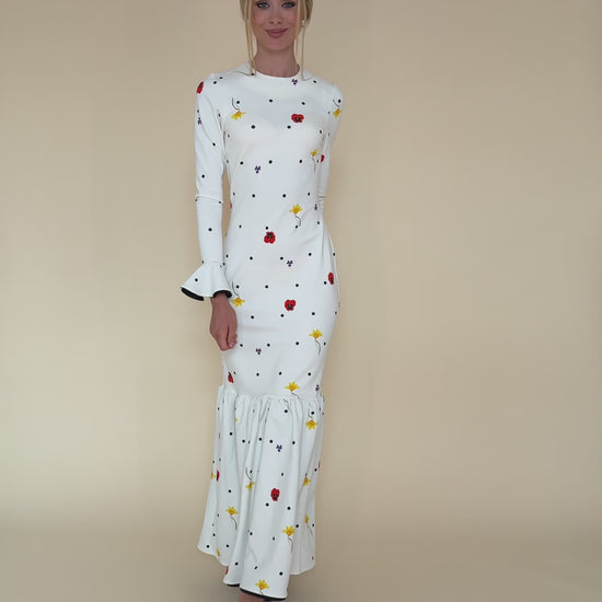 Dancing romance dress in a movement. 