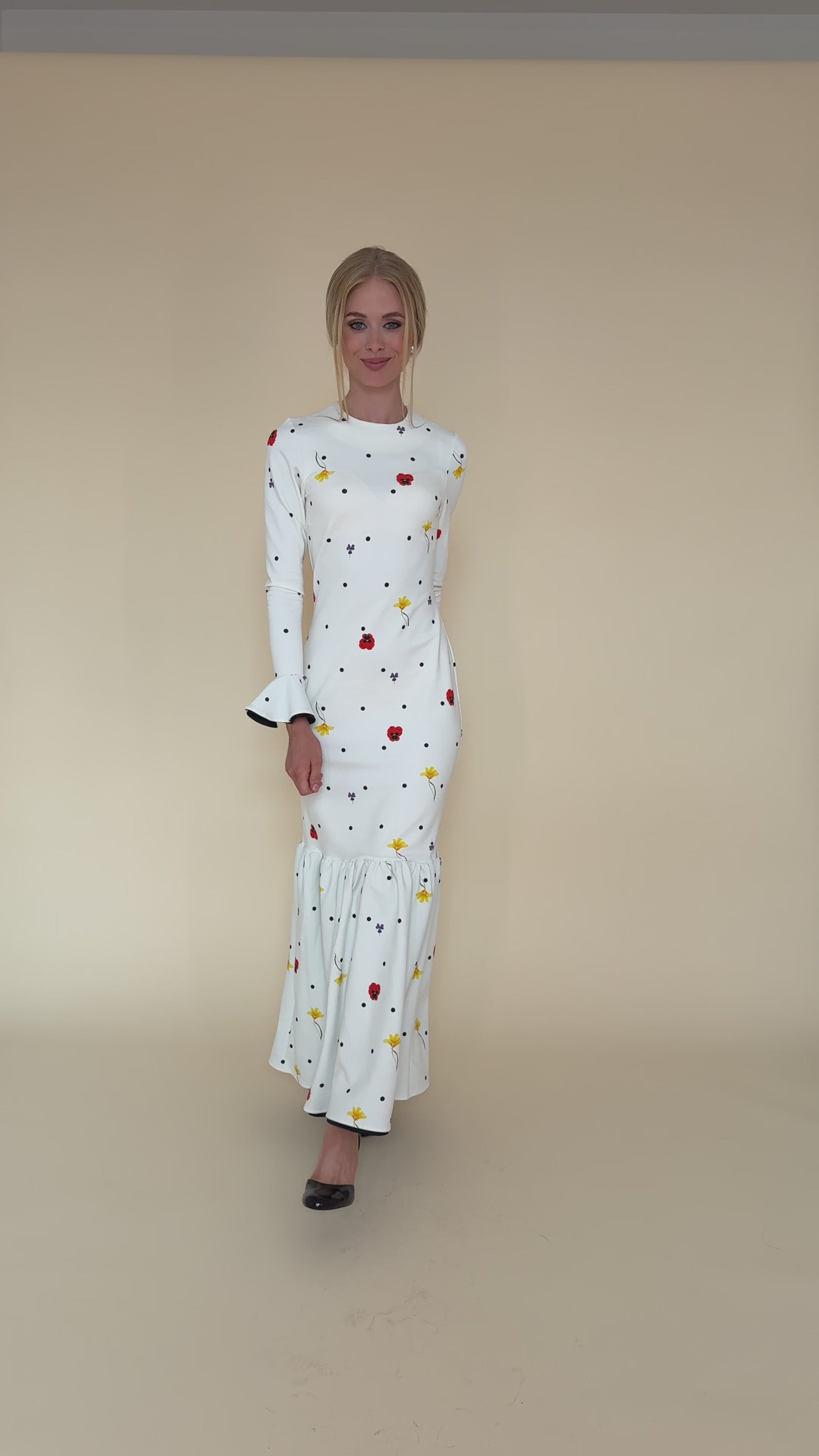 Dancing romance dress in a movement. 