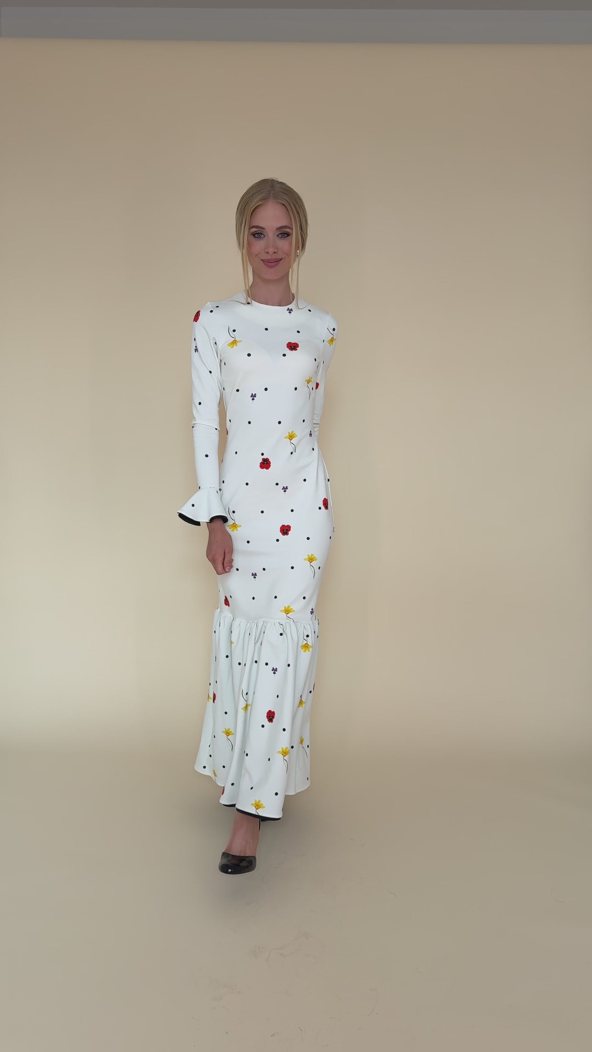 Dancing romance dress in a movement. 