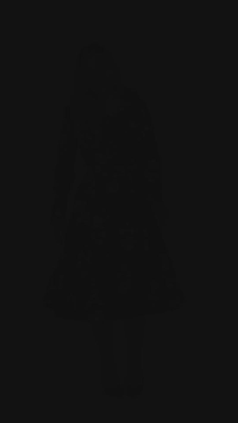 Model wearing black floral waterproof coat.