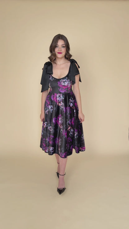 Velvet A-Line Dress with Tie Straps | Hortense in Love