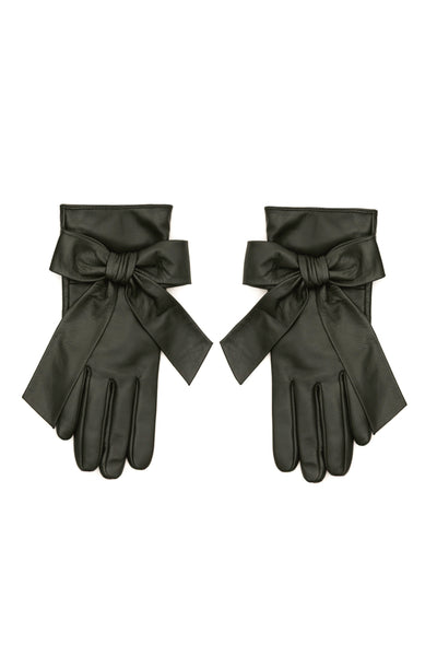 Deep Teal Leather Gloves with Cashmere Lining