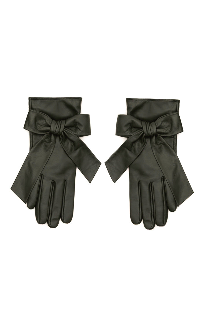 Deep Teal Leather Gloves with Cashmere Lining
