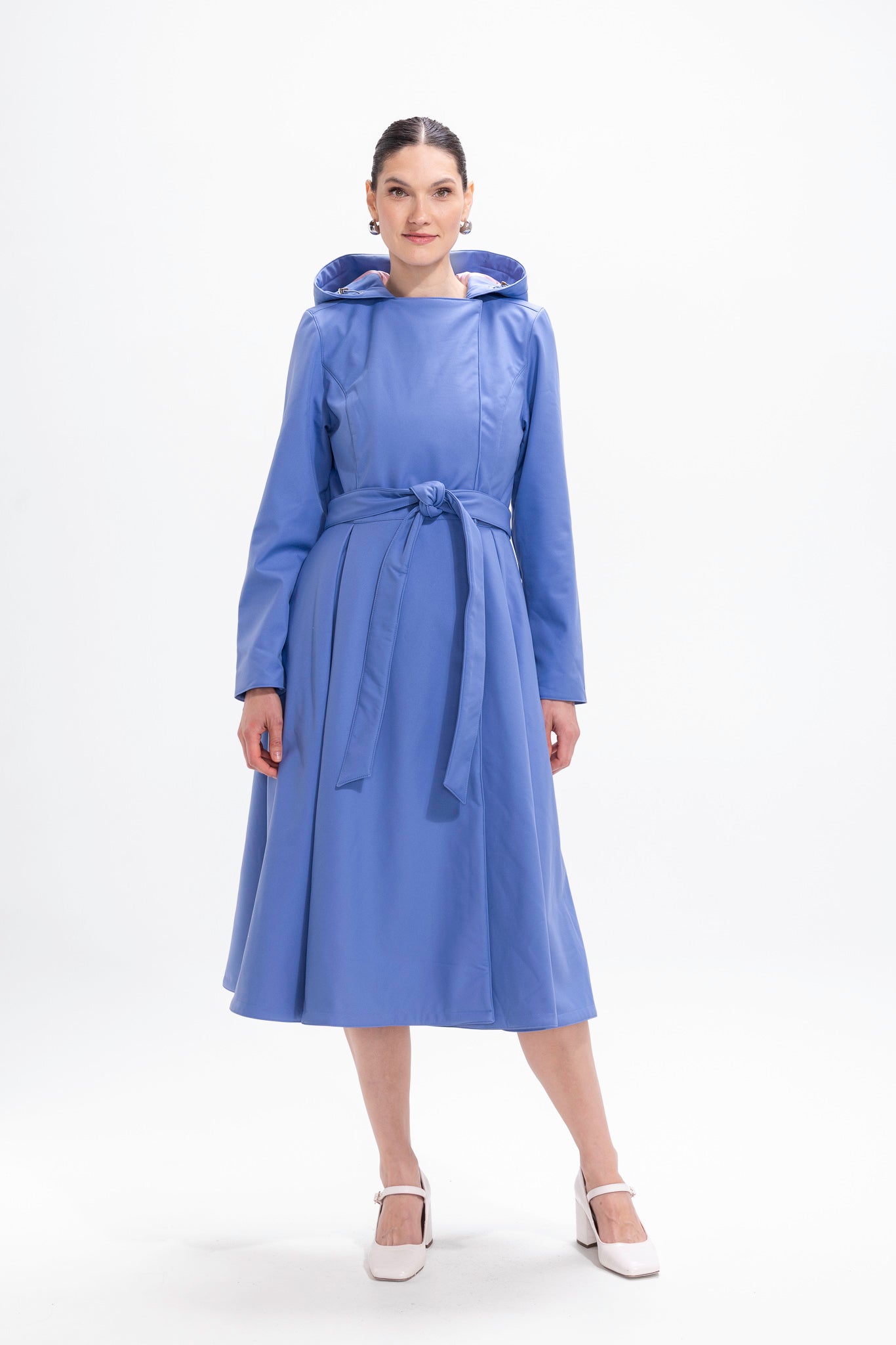 Double Breasted Trench Coat in Soft Blue | Blue Breeze