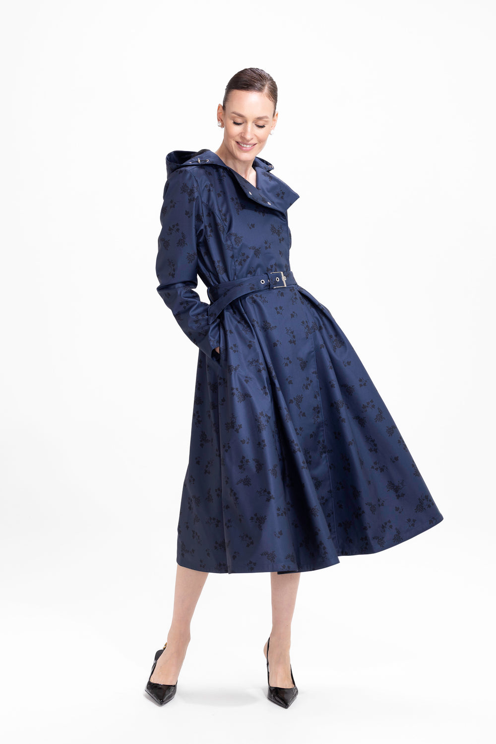 Blue Frost dark blue waterproof trench coat
