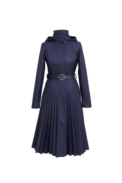 Blue Serenade deep blue women's waterproof coat isolated on light background