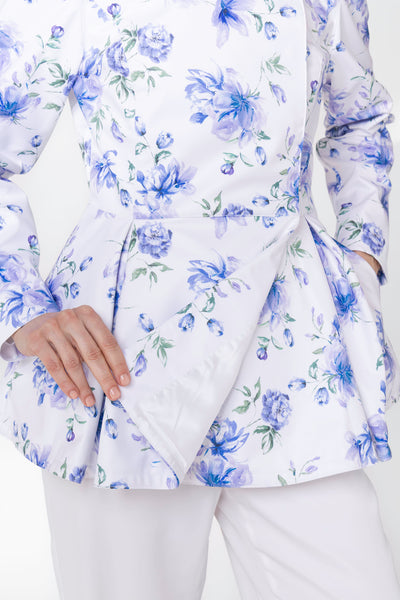 Smooth white Italian satin lining inside Blue Whisper women's waterproof jacket