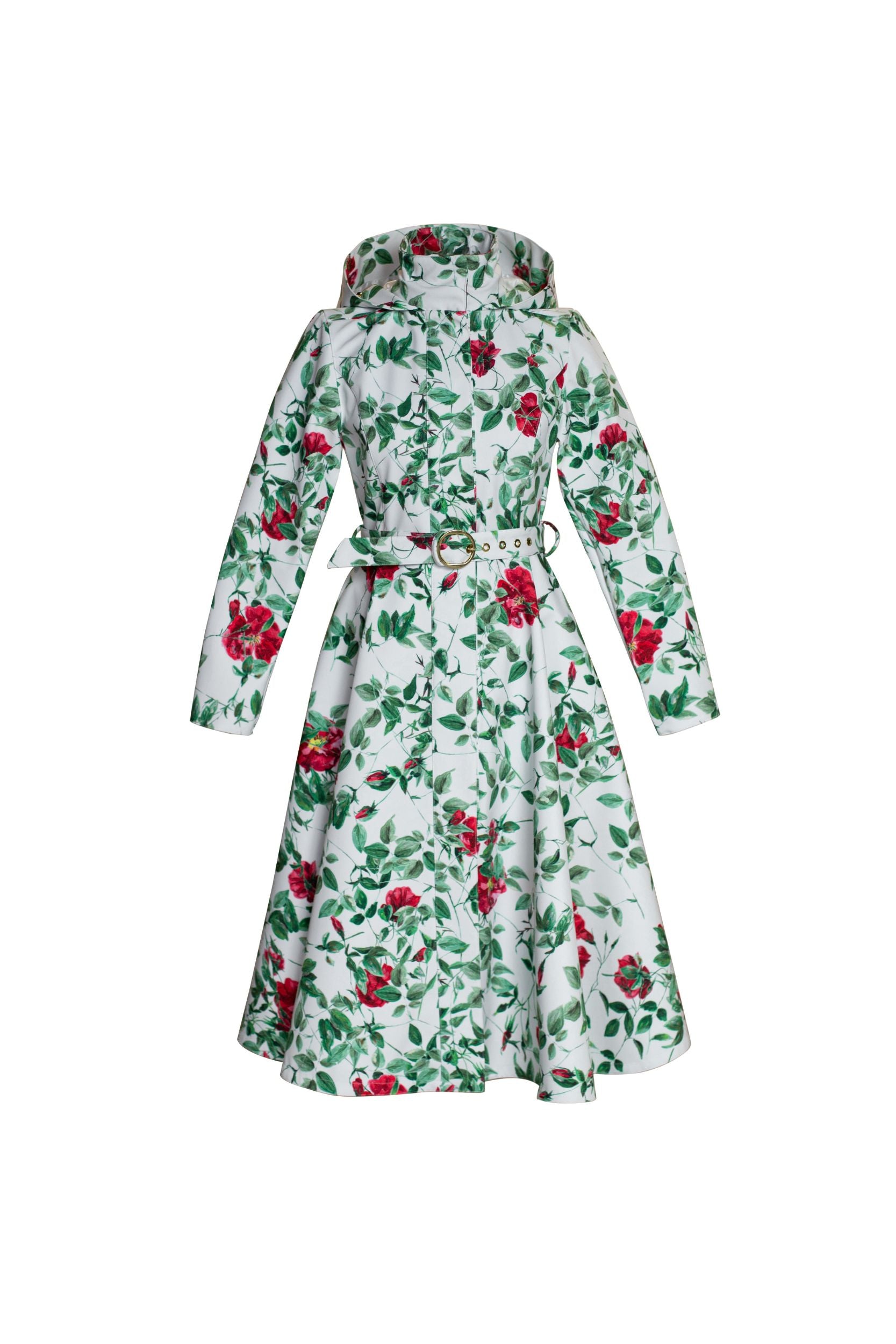 Fit and Flare Coat with A-Line Skirt in White | Charming Rose