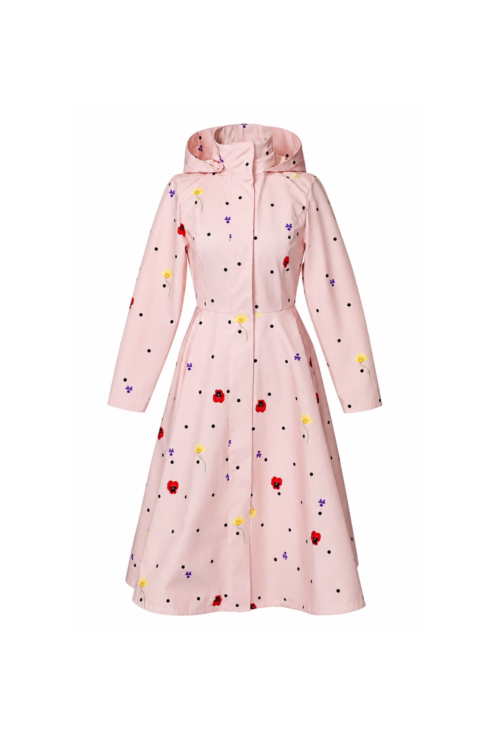 Fit and Flare Coat with A-Line Skirt in Soft Pink | Cotton Candy