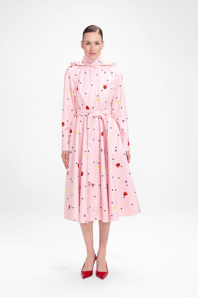 Fit and Flare Coat with A-Line Skirt in Soft Pink | Cotton Candy