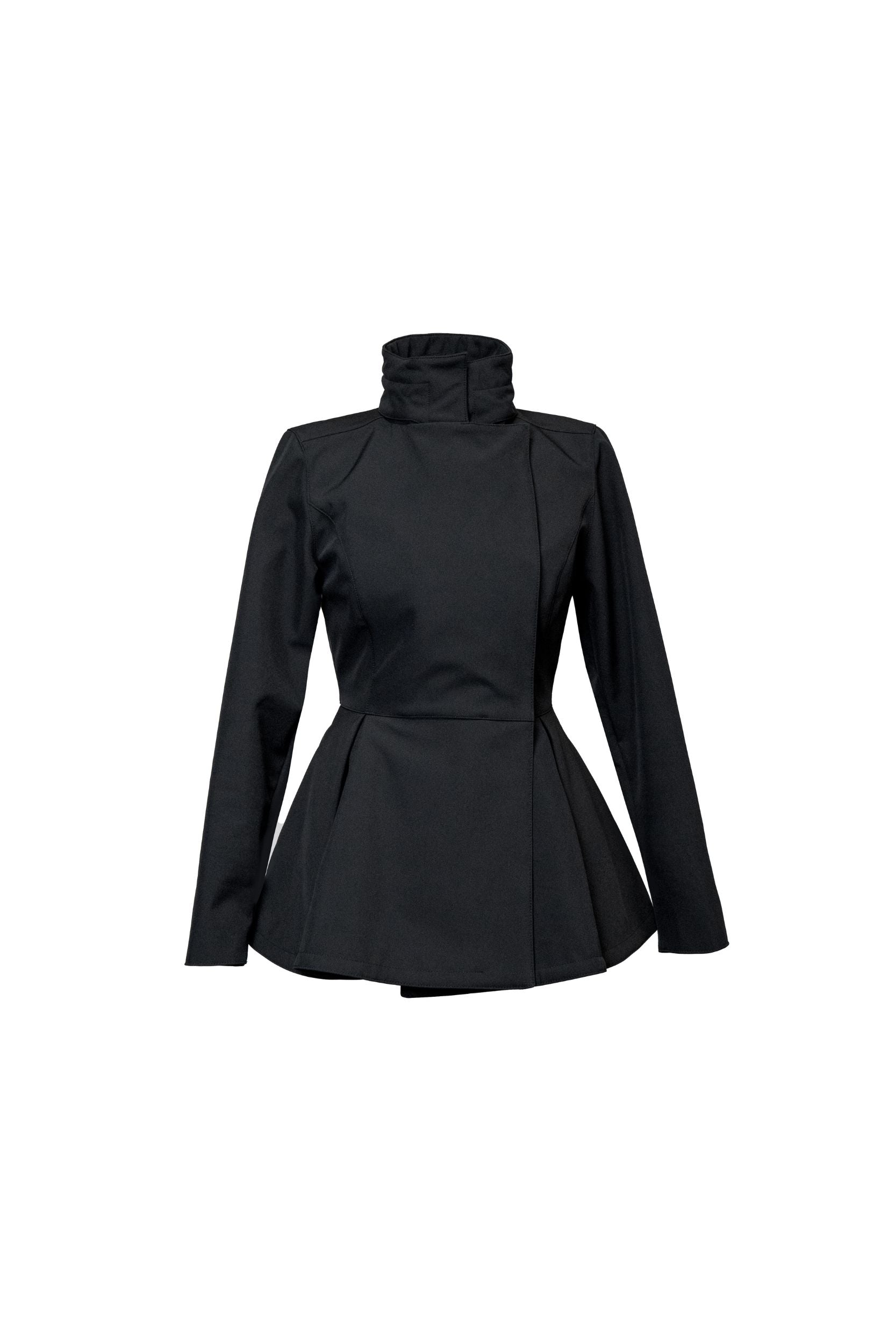 Double Breasted Jacket with Detachable Hood in Black | Evening Blush