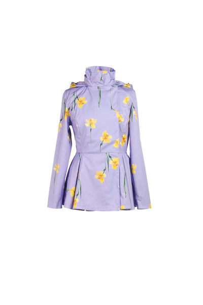 Lilac Joy light purple waterproof women's jacket isolated on light background
