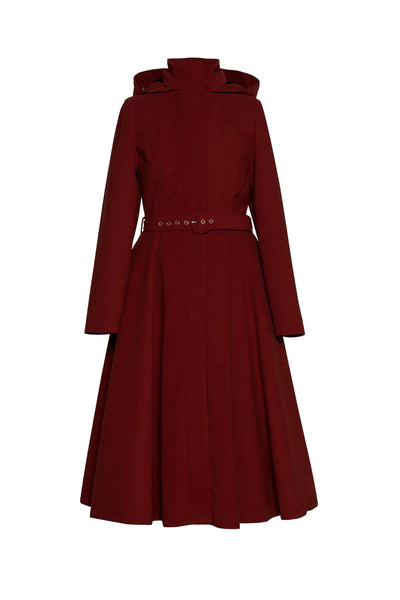 Deep Red Fit and Flare Winter Coat | Maroon in Winter