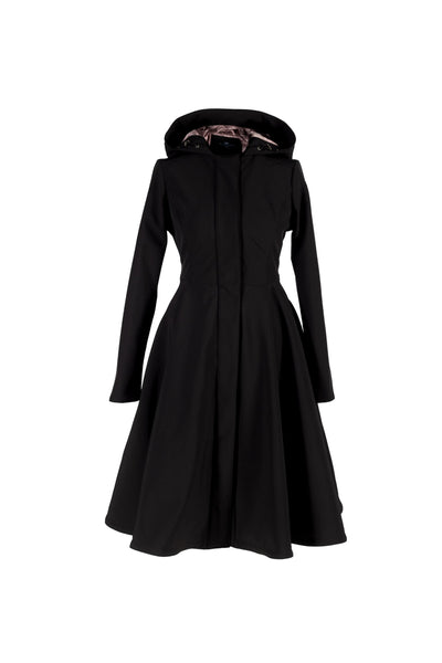 Midnight Black classic women's coat on light background