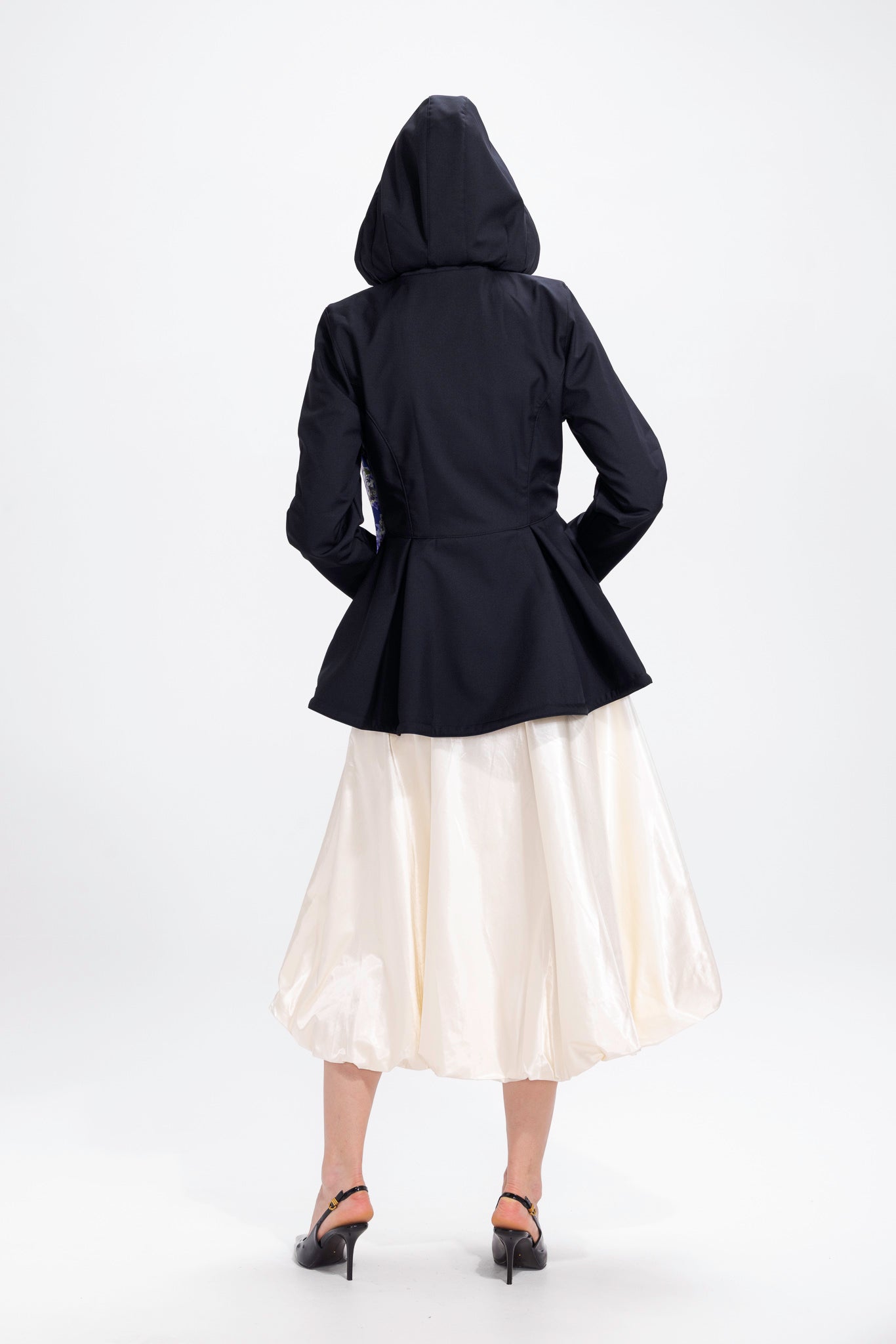 Black Jacket with Detachable Hood and Bow | Moonlit Bow