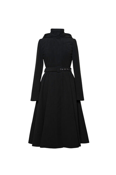 Obsidian Frost black women's winter coat isolated on light background