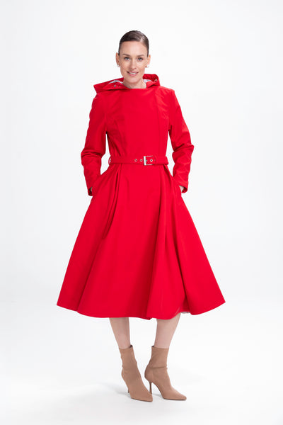 Double Breasted Trench Coat in Bright Red | Queen of Hearts