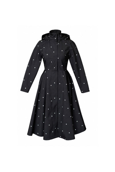 Timeless Polka Dots black polka dot women's coat on light background 
