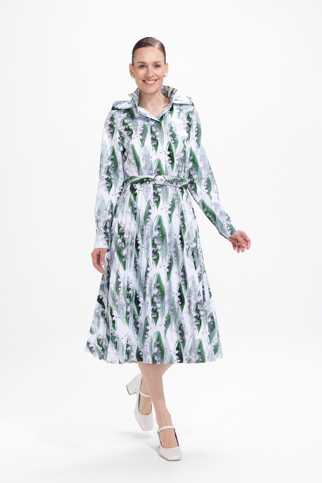 Fit and Flare Coat with A-Line Pleated Skirt for Spring | Whispers of May