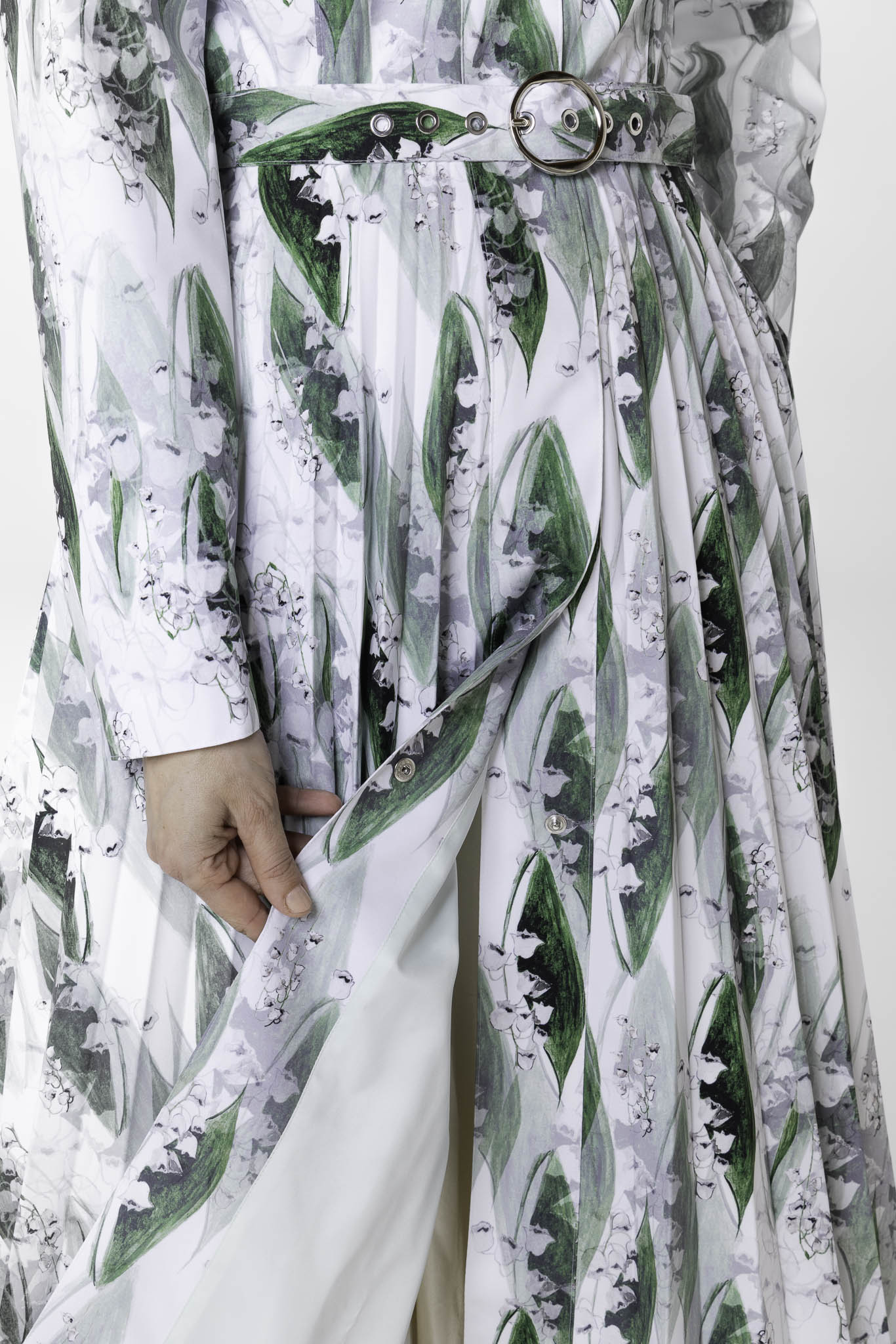 Soft minty Italian satin lining inside Whispers of May women's waterproof coat