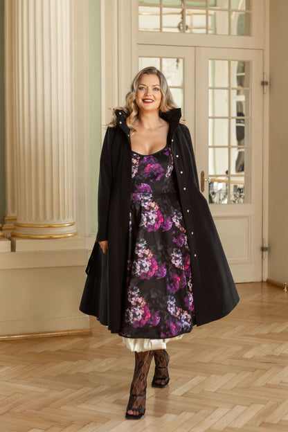 Velvet A-Line Dress with Tie Straps | Hortense in Love