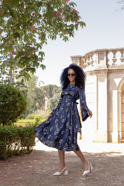 blue rain floral dress Midnight Rain Dress Medium