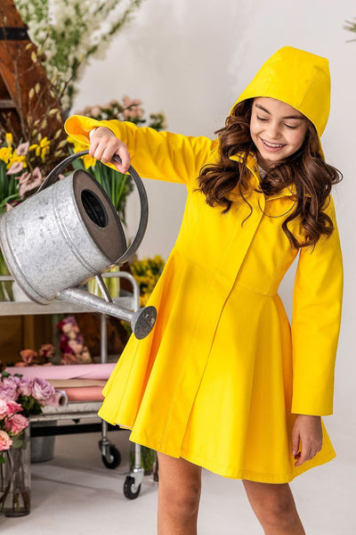 Girls' Yellow Coat with Hood | Yellow Sun