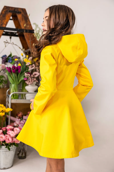 Girls' Yellow Coat with Hood | Yellow Sun