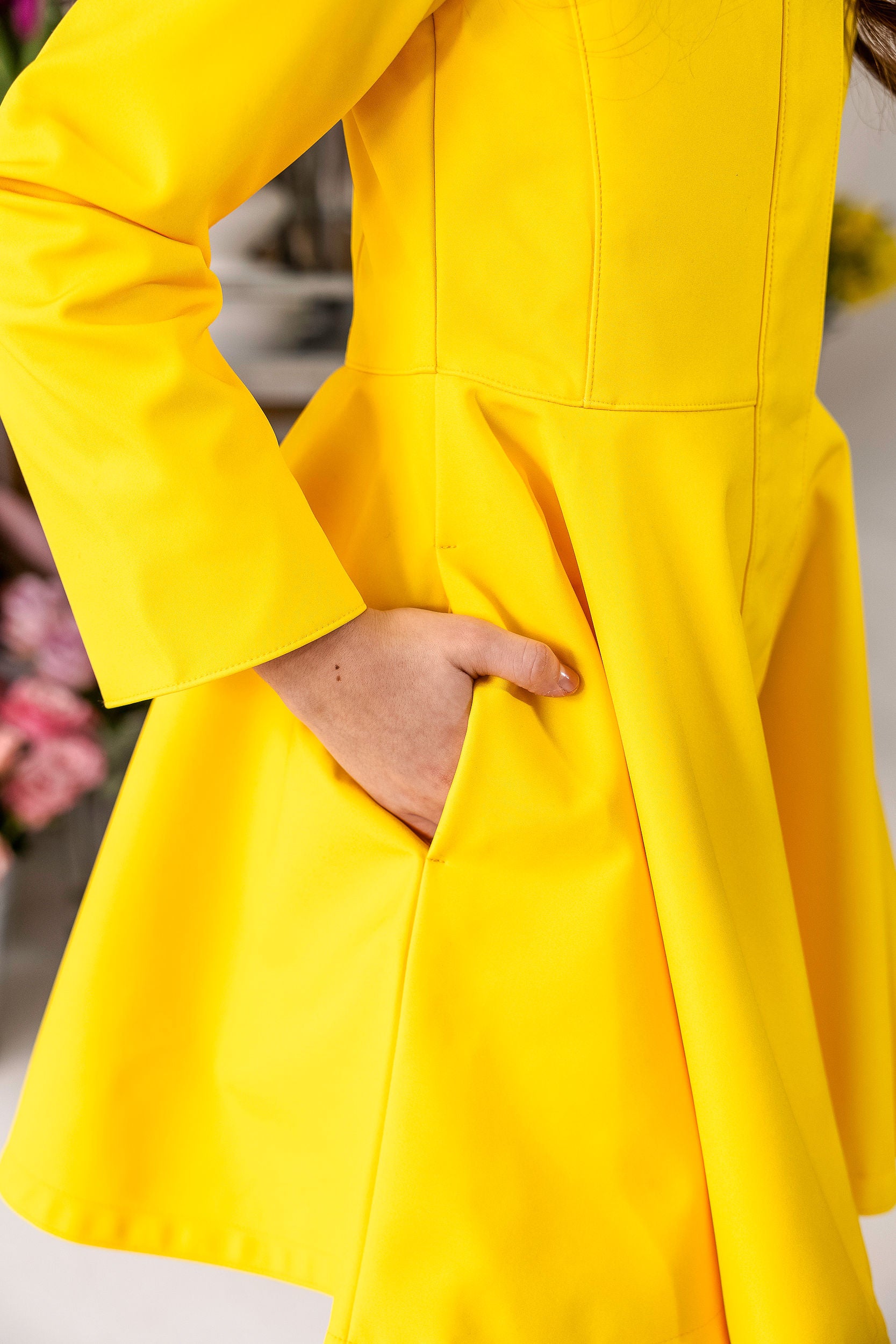 Girls' Yellow Coat with Hood | Yellow Sun