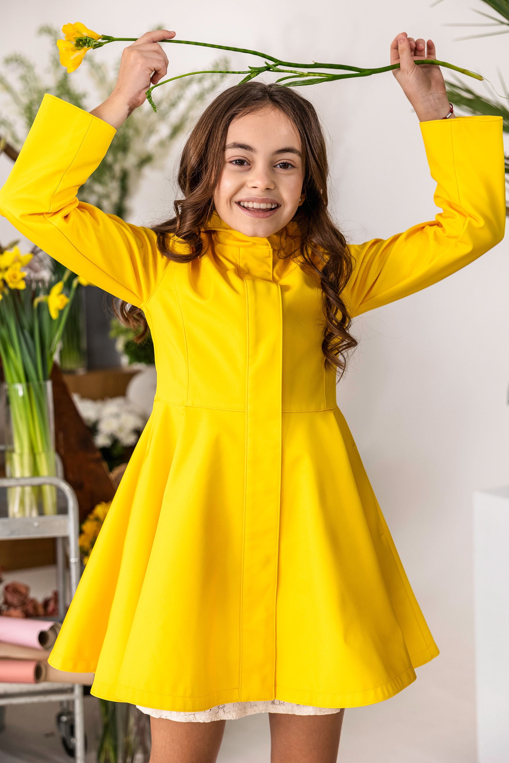 Girls' Yellow Coat with Hood | Yellow Sun