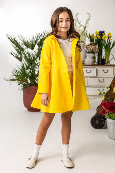 Girls' Yellow Coat with Hood | Yellow Sun
