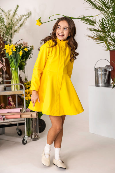 Girls' Yellow Coat with Hood | Yellow Sun