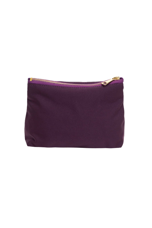 Ruby Purple makeup bag in solid deep purple color.