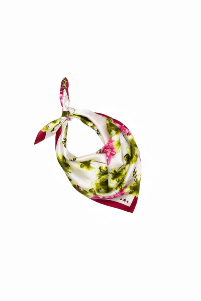 Floral patterned scarf on a white background