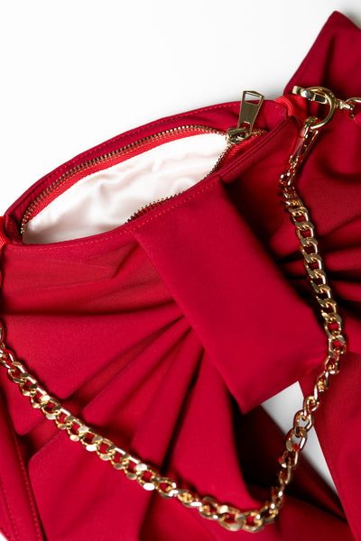 Bow Clutch Purse in Red